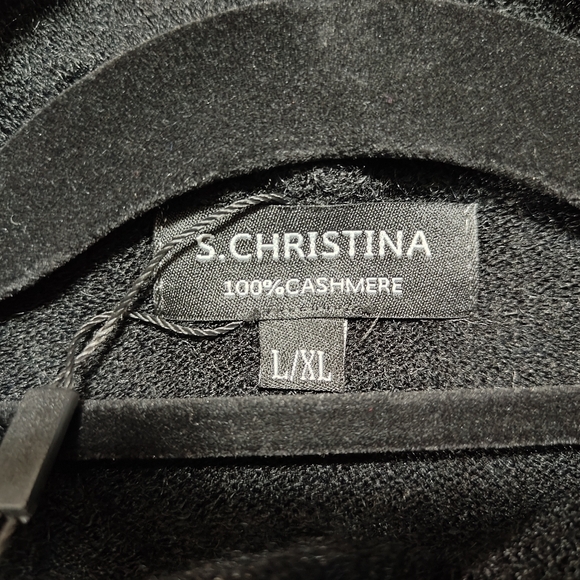 Women's S Christina Black Cashmere Hoodie Sweater, M - Picture 5 of 7
